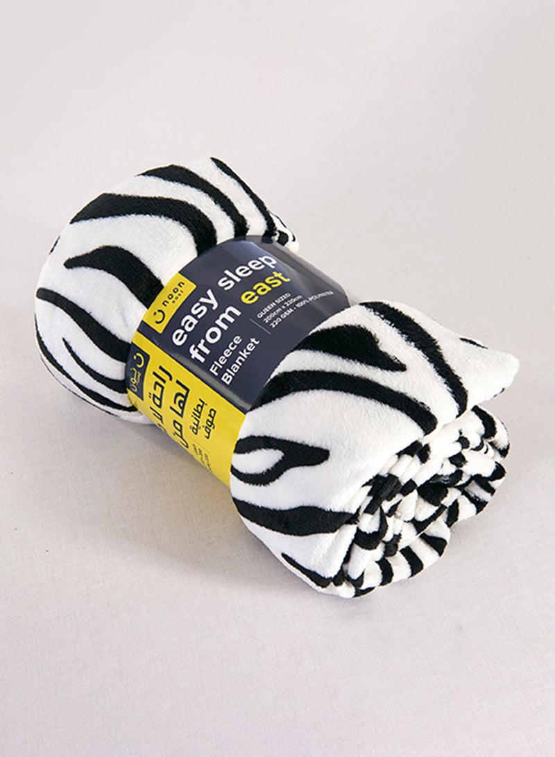 Noon East 100% Polyester Rotary Fleece Blanket -220x240 cm Wave Printed Super King - Image 3