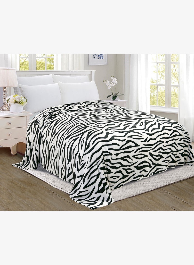 Noon East 100% Polyester Rotary Fleece Blanket -220x240 cm Wave Printed Super King - Image 1