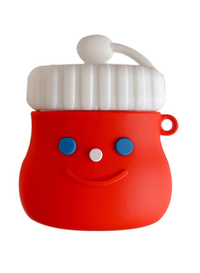 بيوينتي غطاء حماية واقِِ لعلبة شحن سماعات أبل آيربودز 1/2 أحمر/أبيض - Image 1