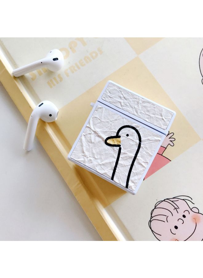 بيوينتي غطاء حماية مزين بطبعة لسماعات أبل آير بودز 1/ 2 أبيض/أسود/أصفر - Image 2