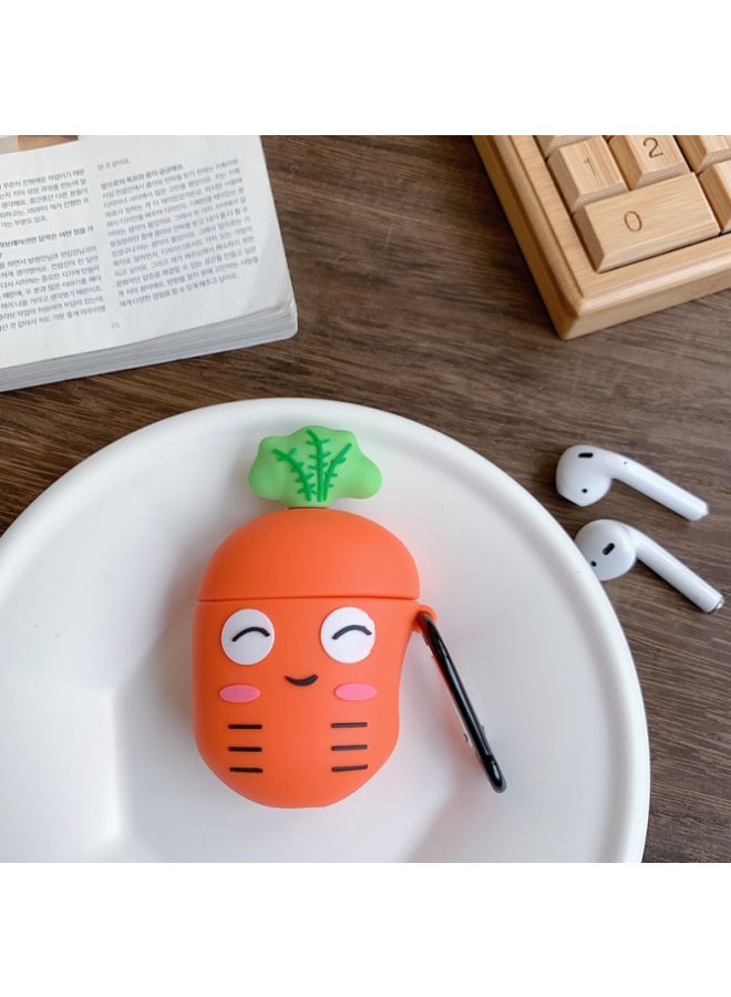بيوينتي غطاء حماية واقٍ بتصميم شخصية كرتونية لسماعة أبل آيربودز 1/ 2 برتقالي/أبيض/أسود - Image 2