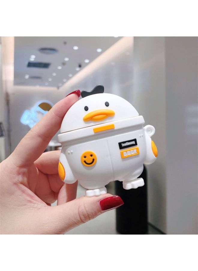 بيوينتي غطاء حماية واقٍ بتصميم شخصية كرتونية لسماعة أبل آيربودز 1/ 2 أبيض/أصفر/أسود - Image 5