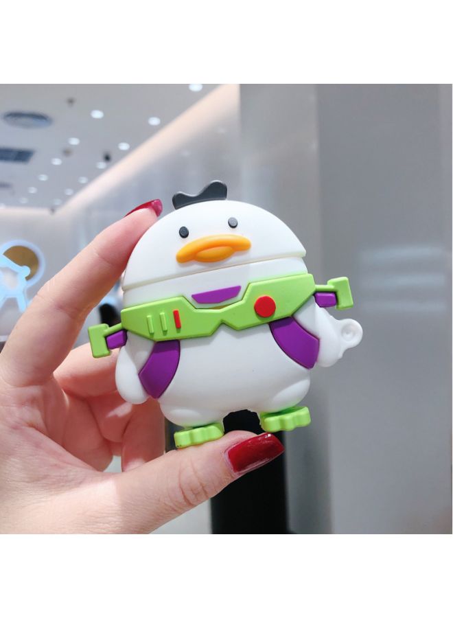 Beauenty Cartoon Printed Case Cover With Carabiner For Apple AirPods 1/2 White/Green/Purple - Image 3