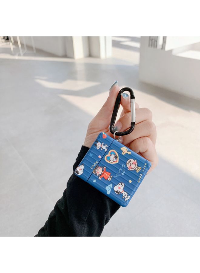 بيوينتي غطاء حماية واقِِ بطبعة رسومات كارتونية لعلبة شحن سماعات أبل آيربودز 1/2 أزرق/أبيض/أحمر - Image 2