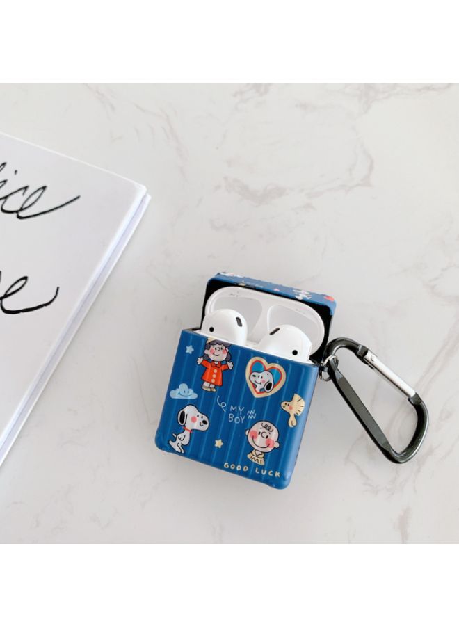 بيوينتي غطاء حماية واقِِ بطبعة رسومات كارتونية لعلبة شحن سماعات أبل آيربودز 1/2 أزرق/أبيض/أحمر - Image 3