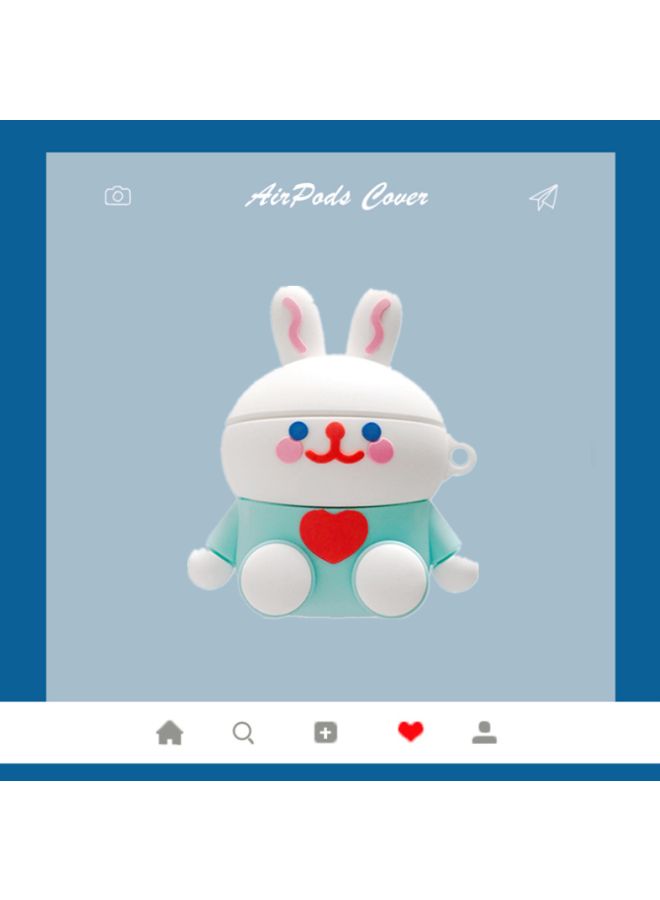 Beauenty Cartoon Rabbits Themed Protective Case For Apple AirPods 1/2 Blue/White/Red - Image 2