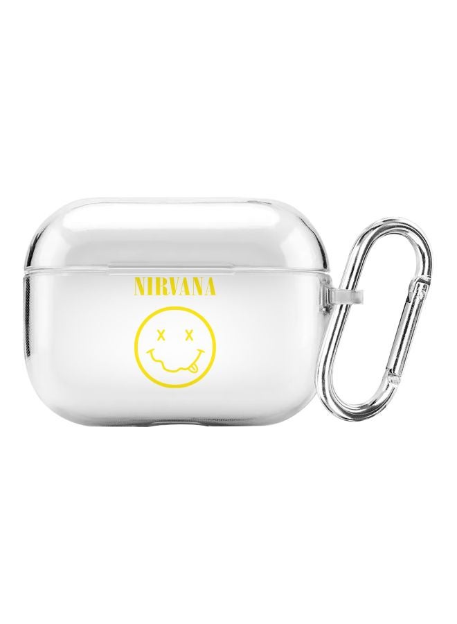 Stylizedd Nirvana Printed Protective Cover With Carabiner For Apple AirPods Pro Clear/Yellow - Image 1