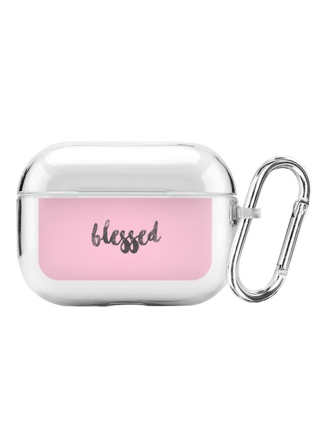 Stylizedd Classic Series Blessed Printed Case Cover With Carabiner For Apple AirPods Pro Clear/Pink/Black - Image 1