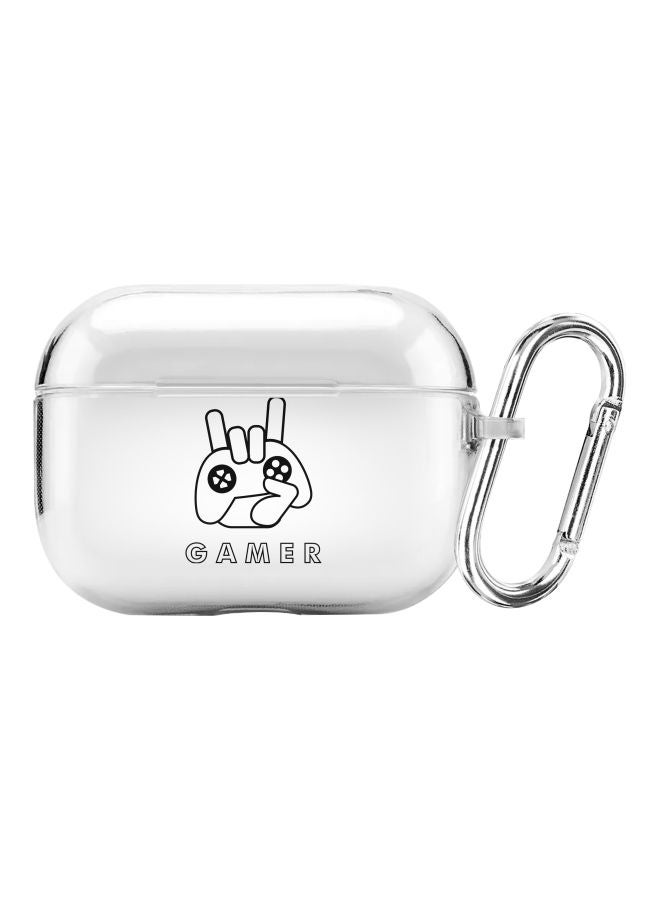 Stylizedd Classic Series Gamer Printed Case With Carabiner For Apple AirPods Pro Clear/Black - Image 1