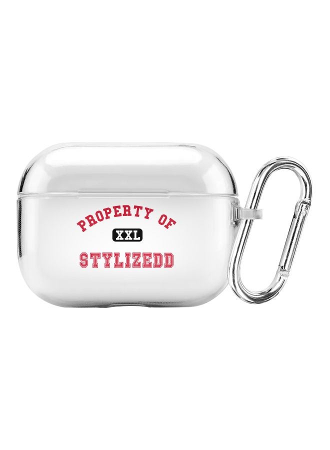 Stylizedd Property Of XXL Printed Protective Cover With Carabiner For Apple AirPods Pro Clear/Red/Black - Image 1