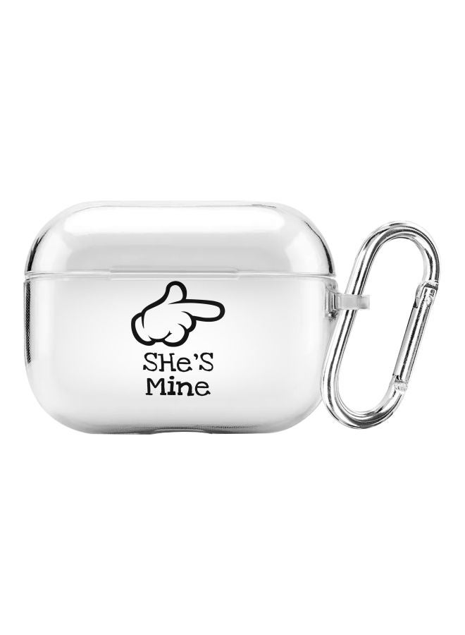 Stylizedd Classic Series She's Mine Printed Case Cover With Carabiner For Apple AirPods Pro Clear/Black  - Image 1