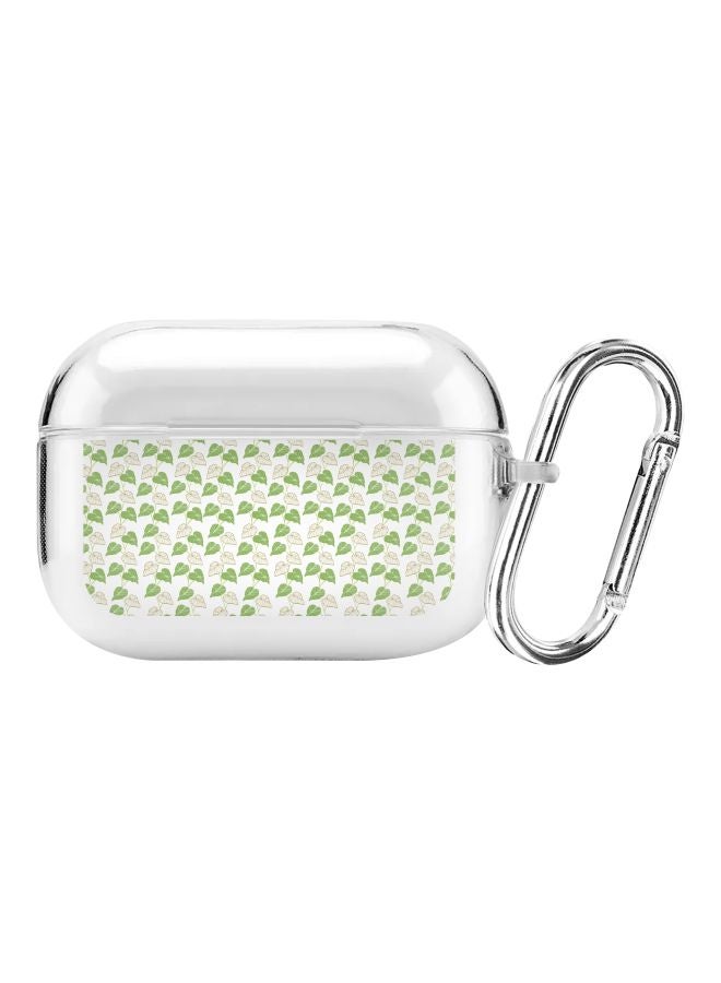 Stylizedd Classic Series Vine Leaves Printed Protective Case For Apple AirPods Pro Clear/Green/Beige  - Image 1
