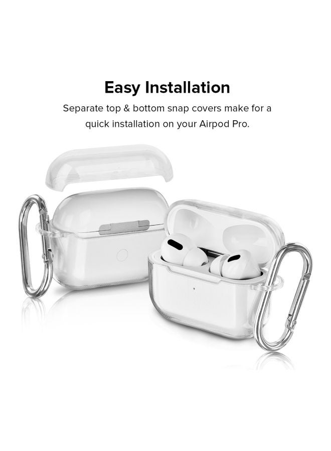 Stylizedd - Classic Series Okay Okay Printed Case Cover With Carabiner For Apple AirPods Pro Clear/Blue/White - Image 1