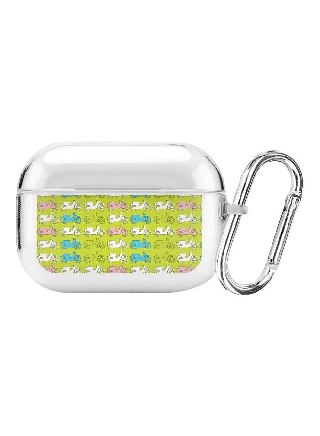Stylizedd Classic Clear Series Asian Scooter Printed Protective Case For Apple AirPods Pro Clear/Green/Blue  - Image 1