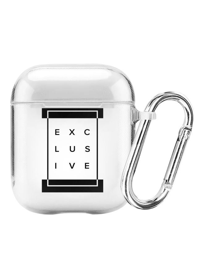 Stylizedd Classic Series Exclusive Printed Case Cover With Carabiner For Apple AirPods 2/1 Clear/Black  - Image 1