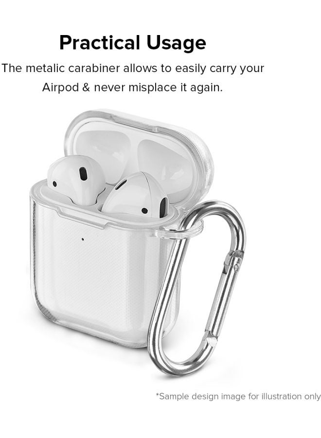 Stylizedd Classic Clear Series Best Dad Cup Printed Case Cover With Carabiner For Apple AirPods 1/2 Clear/Yellow/Red  - Image 3