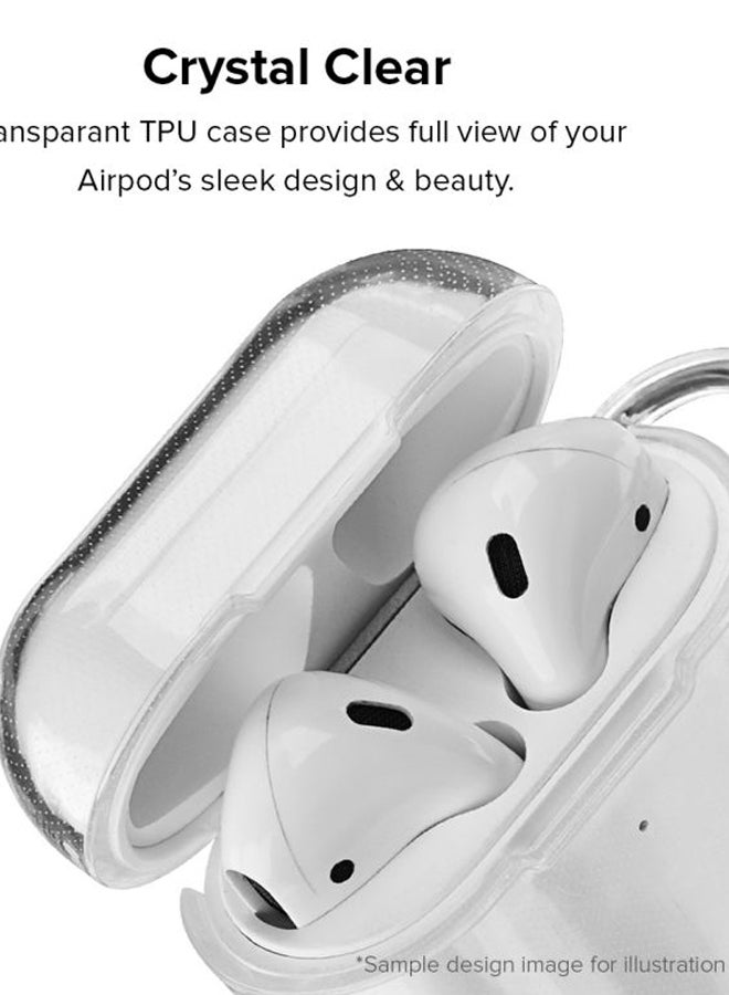 Stylizedd Classic Clear Series Best Dad Cup Printed Case Cover With Carabiner For Apple AirPods 1/2 Clear/Yellow/Red  - Image 2