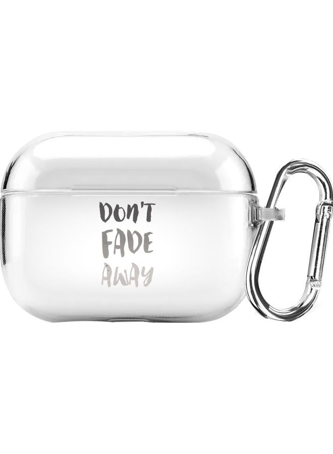 Stylizedd Classic Series Don't Fade Away Printed Case Cover With Carabiner For Apple AirPods Pro Clear/Grey  - Image 1