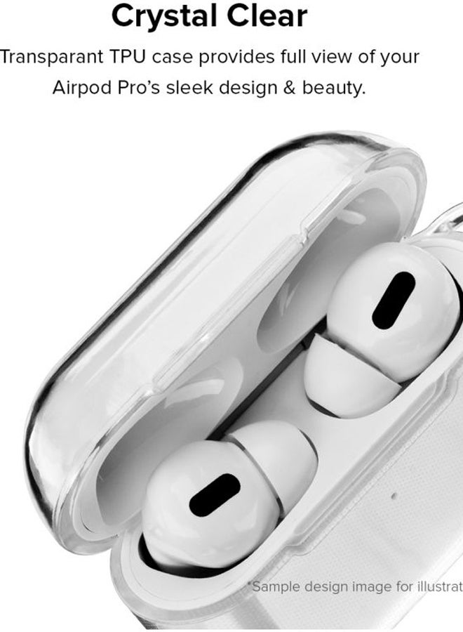 Stylizedd Classic Series Don't Fade Away Printed Case Cover With Carabiner For Apple AirPods Pro Clear/Grey/Black  - Image 2