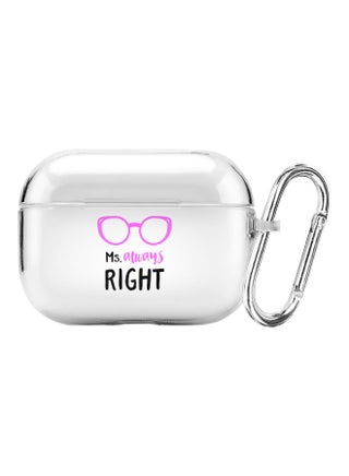 Classic Series Ms. Always Right Printed Case With Carabiner For Apple AirPods Pro Clear/Pink/Black - v1600688321/N40575337A_1