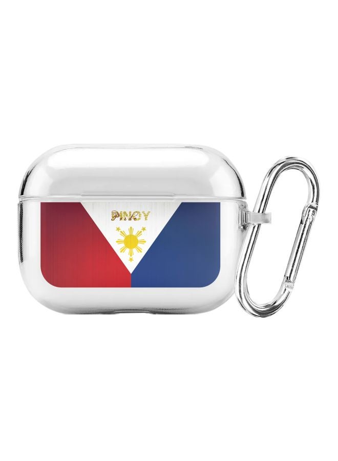 Stylizedd Classic Series Pinoy Pride Printed Case Cover With Carabiner For Apple AirPods Pro Clear/Blue/Red - Image 1