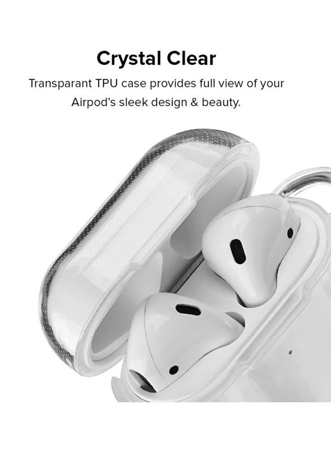Stylizedd Classic Series May The Fork Printed Case Cover With Carabiner For Apple AirPods 1/2 Clear/Black - Image 2