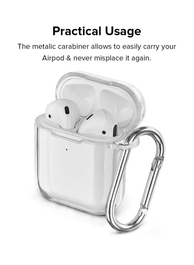 Stylizedd Classic Series May The Fork Printed Case Cover With Carabiner For Apple AirPods 1/2 Clear/Black - Image 3
