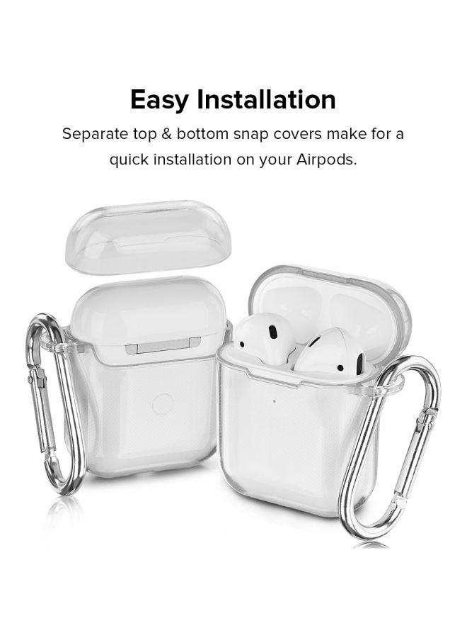 Stylizedd Classic Series May The Fork Printed Case Cover With Carabiner For Apple AirPods 1/2 Clear/Black - Image 4