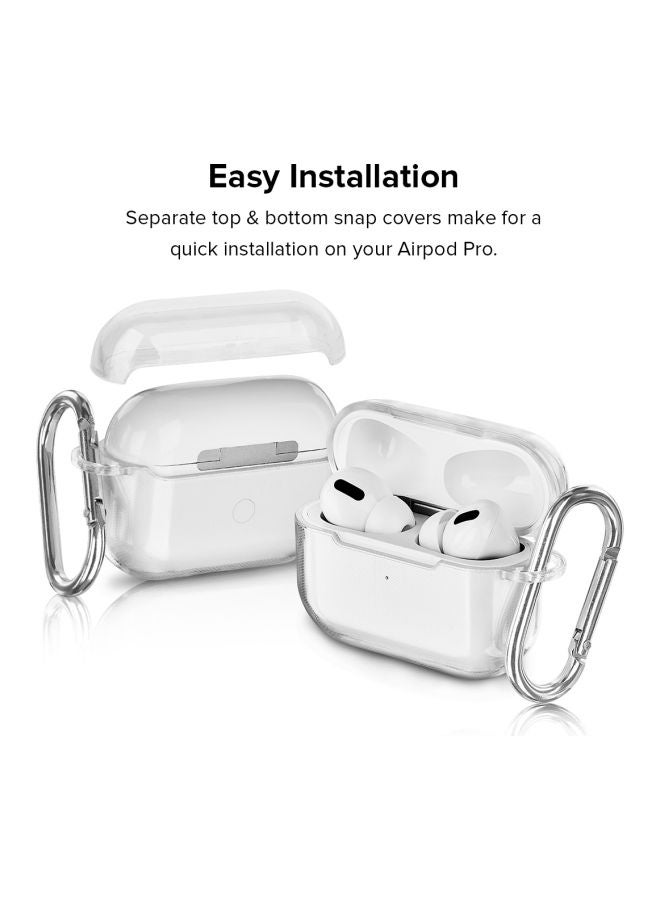 Stylizedd - Classic Series Don't Care Printed Case With Carabiner For Apple AirPods Pro Clear/Black/Red - Image 1