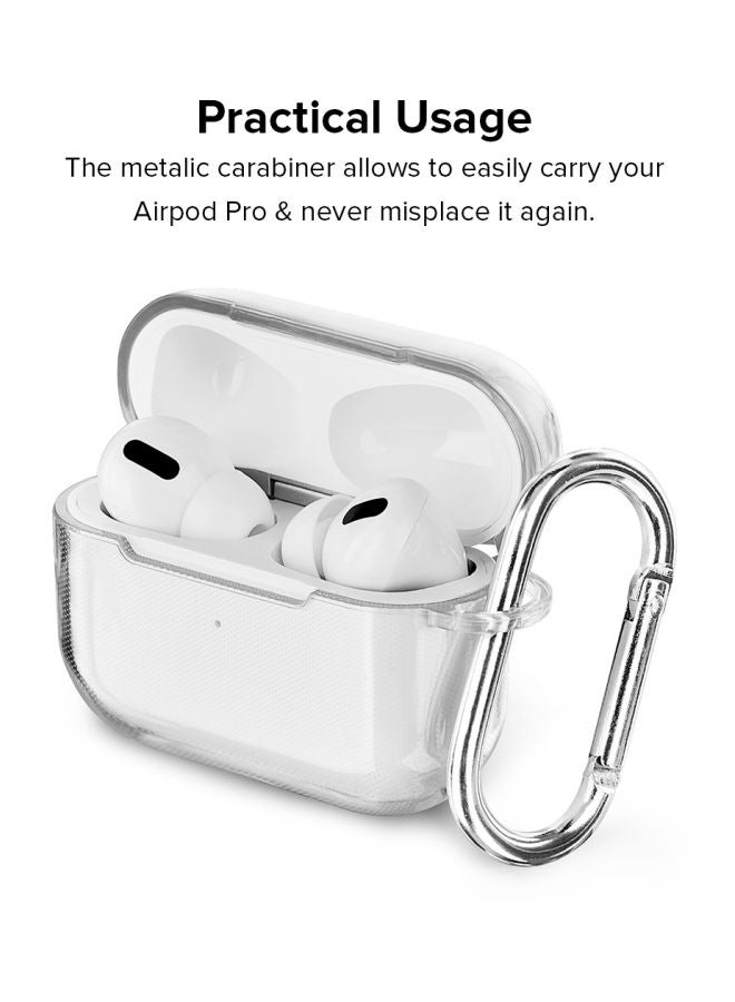 Stylizedd - Classic Series Don't Care Printed Case With Carabiner For Apple AirPods Pro Clear/Black/Red - Image 1