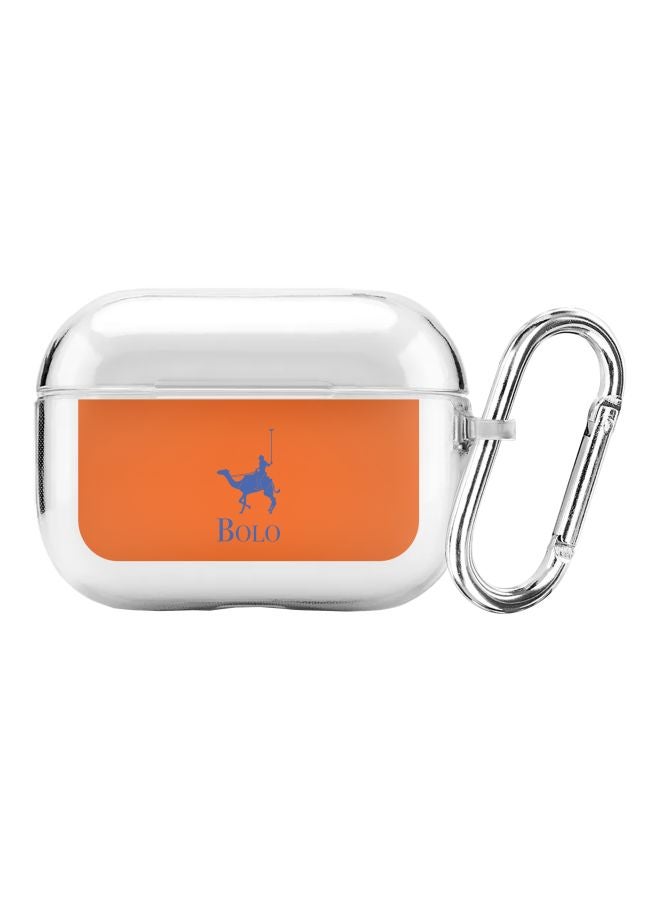 Stylizedd Classic Series Bolo Printed Case Cover With Carabiner For Apple AirPods Pro Clear/Orange/Blue - Image 1