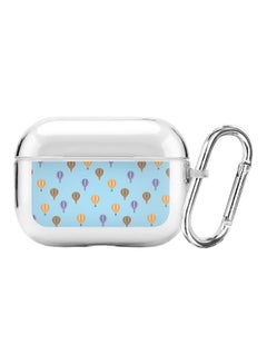 Classic Series Balloon Printed Case Cover With Carabiner For Apple AirPods Pro Clear/Blue