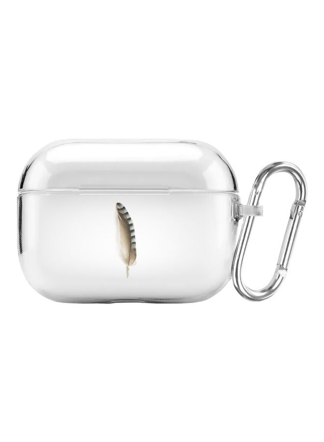 Stylizedd Classic Series Lonely Feather Printed Case With Carabiner For Apple AirPods Pro Clear/Black/Brown  - Image 1