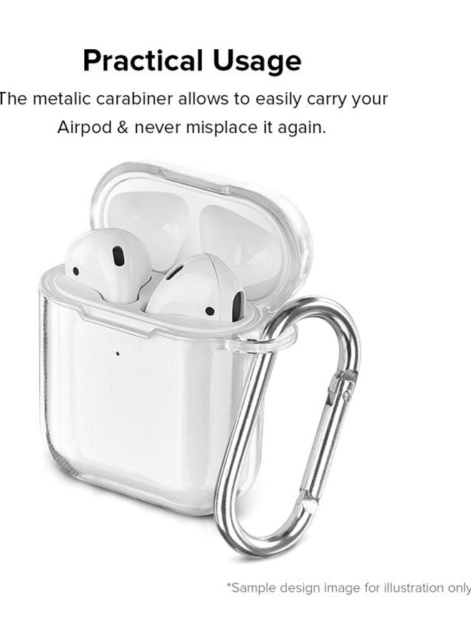 Stylizedd No Days Off Printed Cover With Carabiner For Apple AirPods 2/1 Clear/Black  - Image 3