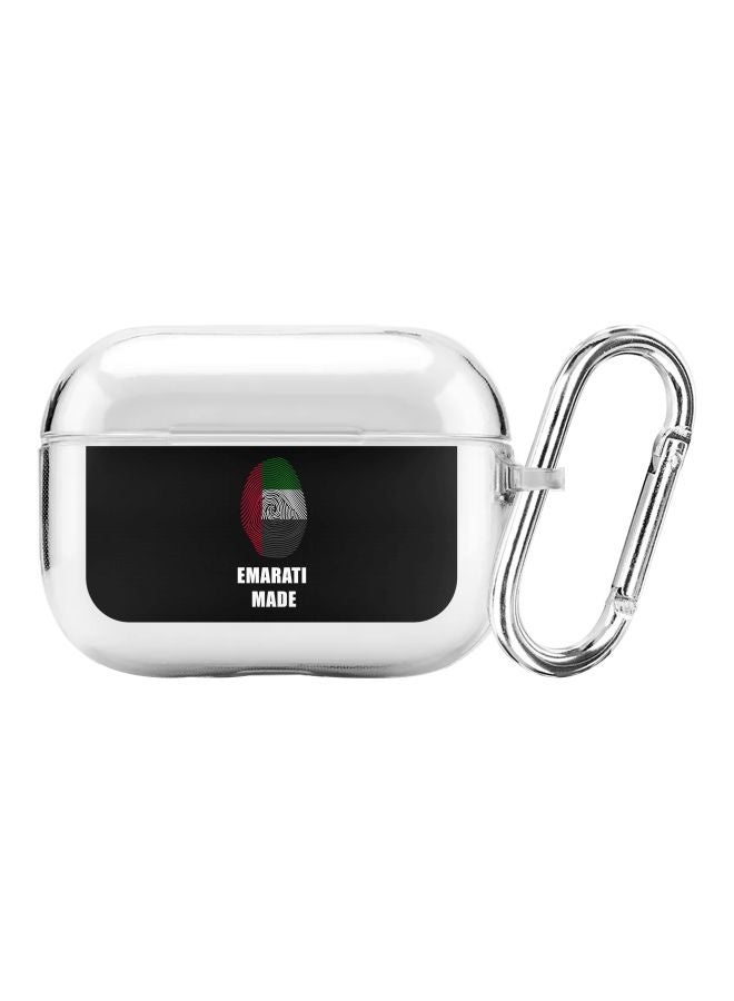 Stylizedd Classic Series Emarati Made Printed Case Cover With Carabiner For Apple AirPods Pro Clear/Black/Green - Image 1