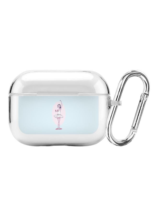 Stylizedd Classic Series Twirling Ballerina Printed Case Cover With Carabiner For Apple AirPods Pro Clear/Blue/Pink  - Image 1