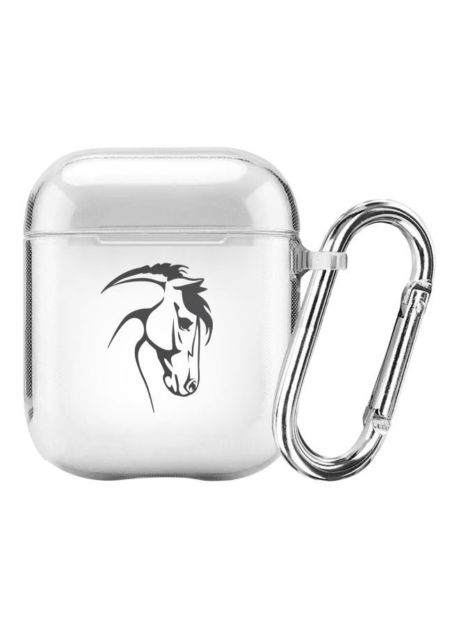 Stylizedd Classic Clear Series ArabStallion Printed Protective Case For Apple AirPods 1/2 Clear/Black - Image 1