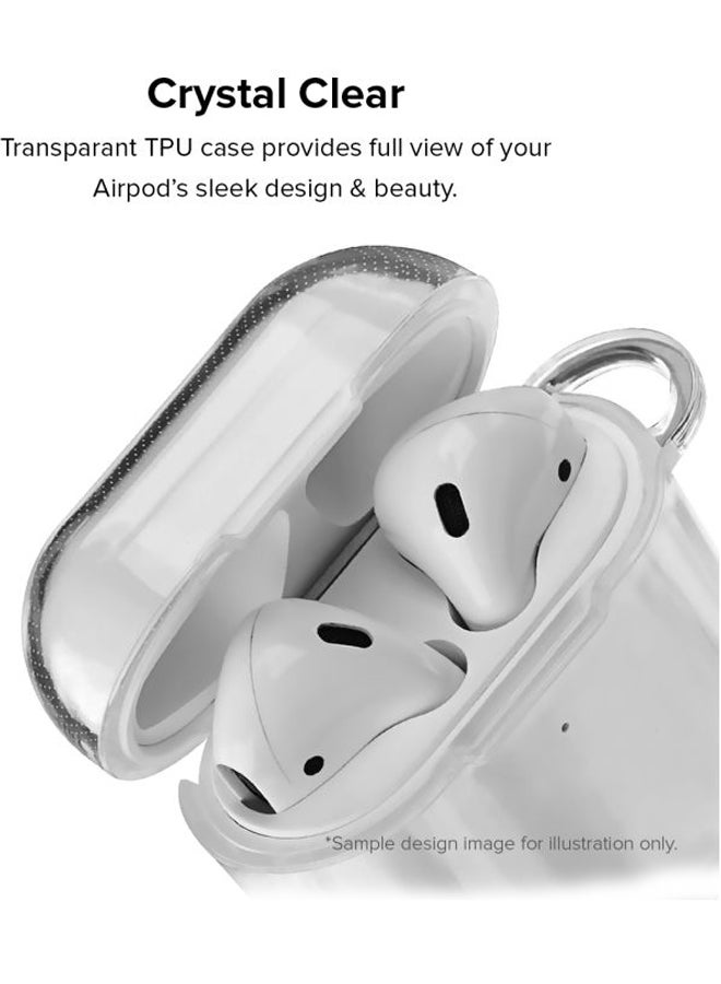 Stylizedd Classic Series Rock And Roll Printed Case Cover With Carabiner For Apple AirPods 2/1 Clear/Yellow  - Image 2