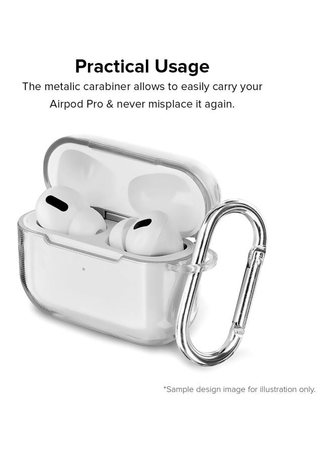 Stylizedd Classic Clear Series Bipolar Printed Case Cover With Carabiner For Apple AirPods Pro Clear/Black/White - Image 4