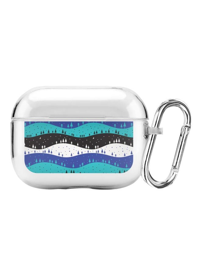 Stylizedd Classic Clear Series Rolling Seasons Printed Case Cover With Carabiner For Apple AirPods Pro Clear/Blue/Black  - Image 1