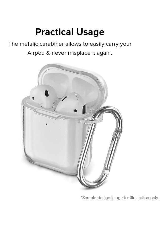 Stylizedd Classic Series Vendetta Mask Printed Case With Carabiner For Apple AirPods 2/1 Clear/Black - Image 3