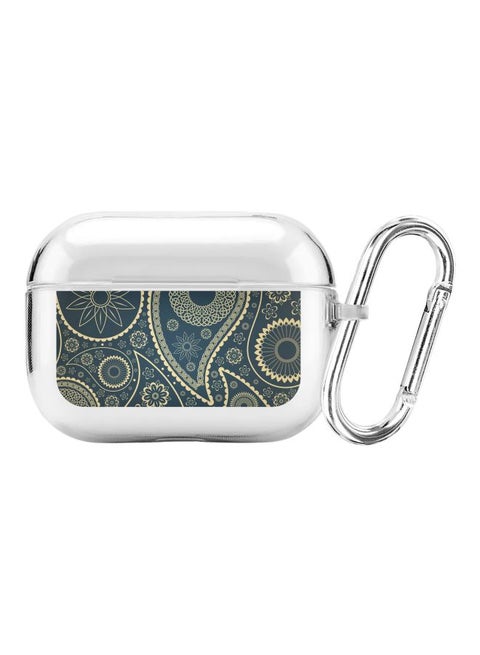 Classic Series Indian Nights Printed Case Cover With Carabiner For Apple AirPods Pro Clear/Blue/Beige