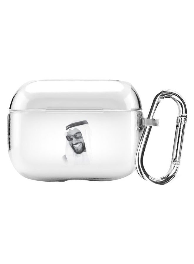 Stylizedd Classic Series Zayed Our Father Printed Case Cover With Carabiner For Apple AirPods Pro Clear/White/Grey  - Image 1