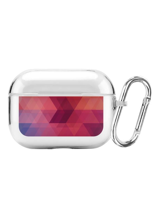 Classic Clear Series Three Berries Printed Soft TPU Gel Thin Flexible Cover With Carabiner For Apple AirPods Pro Clear/Blue/Pink