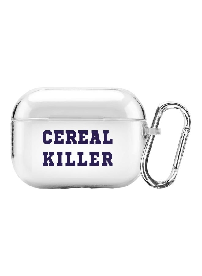 Stylizedd Classic Series Cereal Killer Printed Case Cover With Carabiner For Apple AirPods Pro Clear/Blue/Silver - Image 1