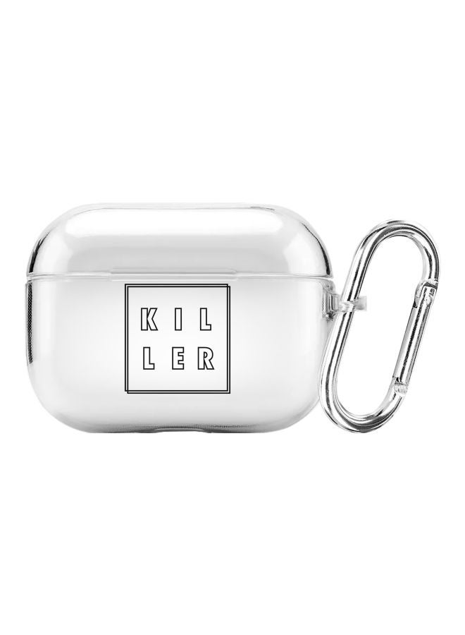ستايلايزد غطاء حماية من سلسلة كلاسيك بطبعة كلمة "Killer" مزود بحلقة للتعليق لسماعة أبل آيربودز برو شفاف/ أسود - Image 1