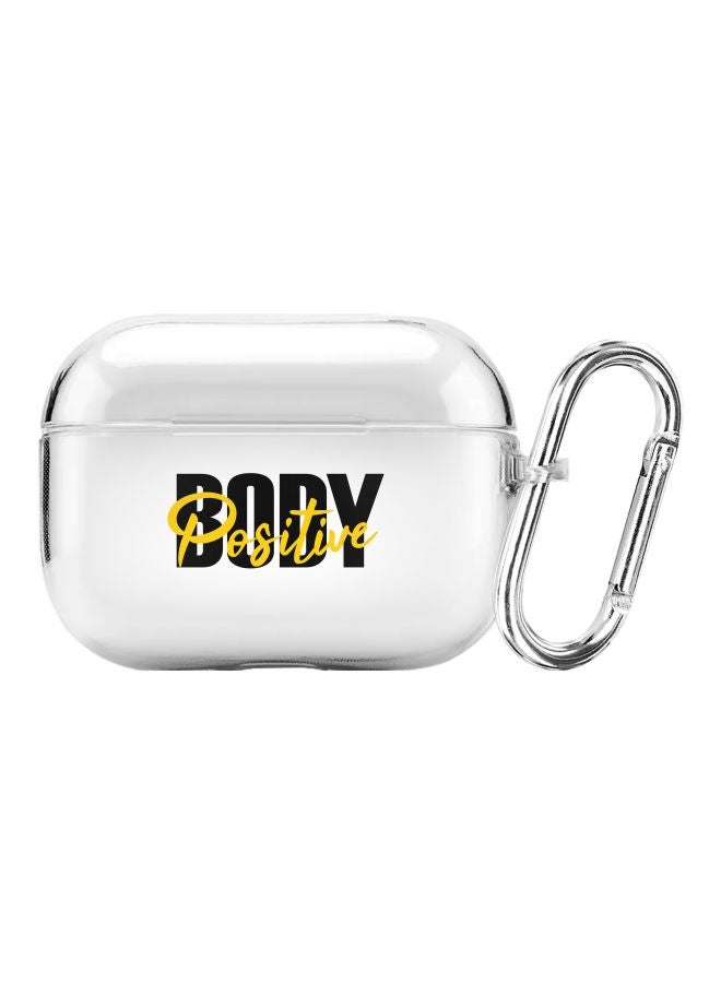 Stylizedd Classic Series Body Positive Printed Case Cover With Carabiner For Apple AirPods Pro Clear/Black/Yellow - Image 1