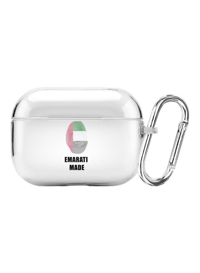 Stylizedd Classic Series Emarati Made Printed Case Cover With Carabiner For Apple AirPods Pro Clear/Black/Green - Image 1