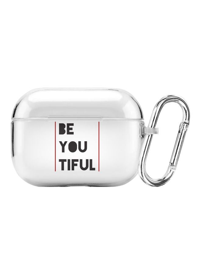 Stylizedd Classic Series Beyoutiful Printed Case Cover With Carabiner For Apple AirPods Pro Clear/Black/Red - Image 1