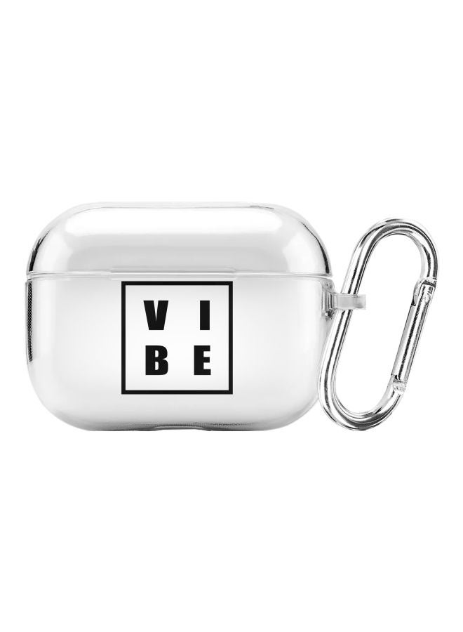 Stylizedd Classic Series Vibe Printed Case With Carabiner For Apple AirPods Pro Clear/Black - Image 1